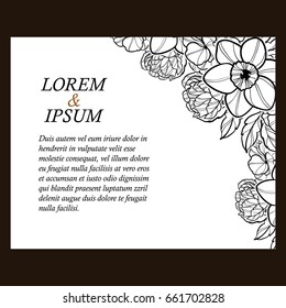 Invitation with floral background