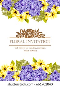 Invitation with floral background