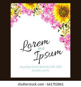 Invitation with floral background