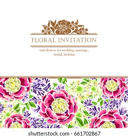 Invitation with floral background
