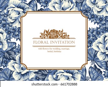 Invitation with floral background