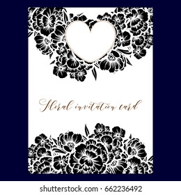 Invitation with floral background