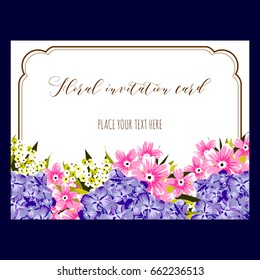 Invitation with floral background