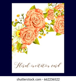 Invitation with floral background