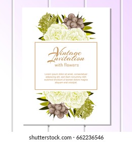 Invitation with floral background