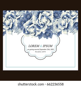 Invitation with floral background