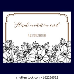 Invitation with floral background