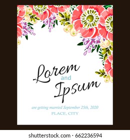 Invitation with floral background