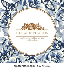 Invitation with floral background