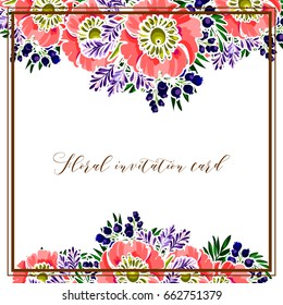 Invitation with floral background