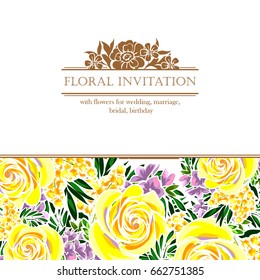 Invitation with floral background