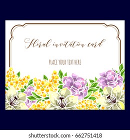 Invitation with floral background