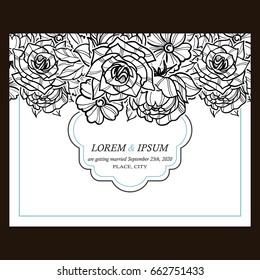 Invitation with floral background