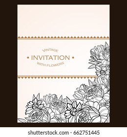 Invitation with floral background