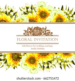 Invitation with floral background