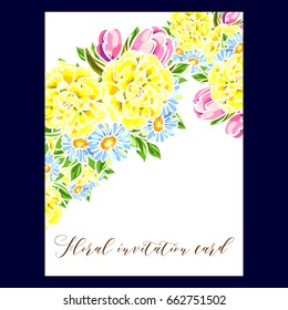 Invitation with floral background