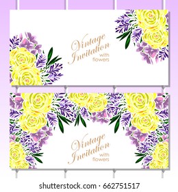 Invitation with floral background
