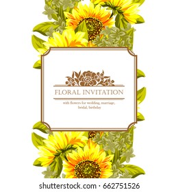 Invitation with floral background