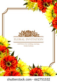 Invitation with floral background