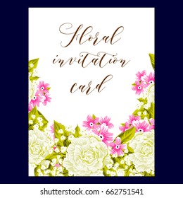 Invitation with floral background