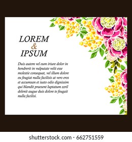 Invitation with floral background