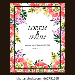 Invitation with floral background
