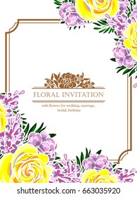 Invitation with floral background