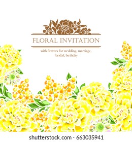 Invitation with floral background