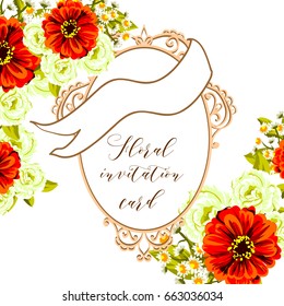 Invitation with floral background
