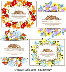 Invitation with floral background