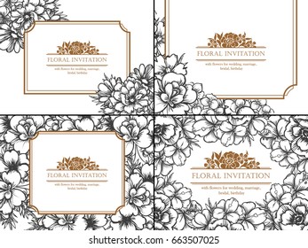 Invitation with floral background