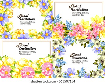 Invitation with floral background