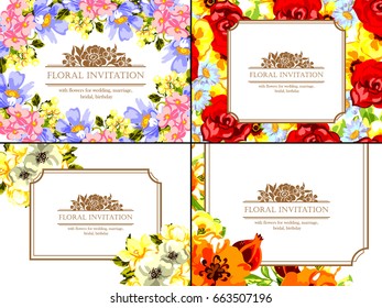 Invitation with floral background