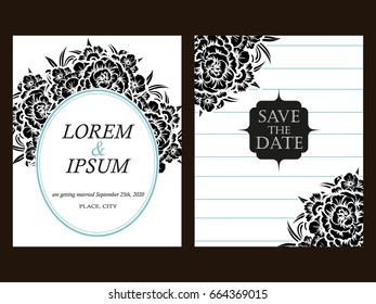 Invitation with floral background