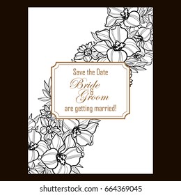 Invitation with floral background