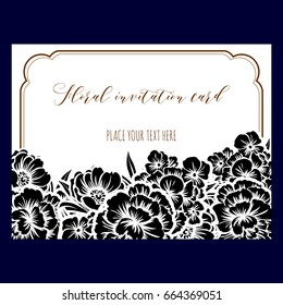 Invitation with floral background