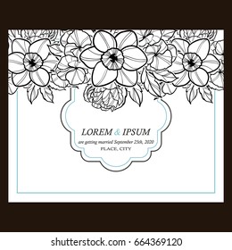 Invitation with floral background