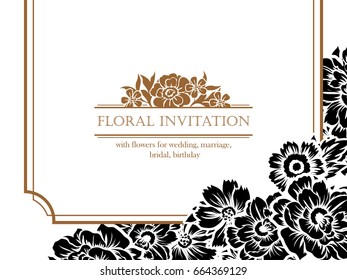 Invitation with floral background