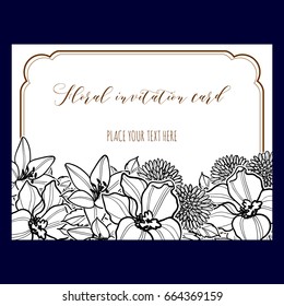 Invitation with floral background