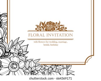 Invitation with floral background
