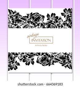 Invitation with floral background