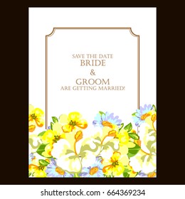 Invitation with floral background