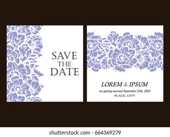 Invitation with floral background