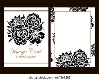 Invitation with floral background