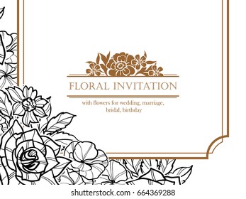 Invitation with floral background