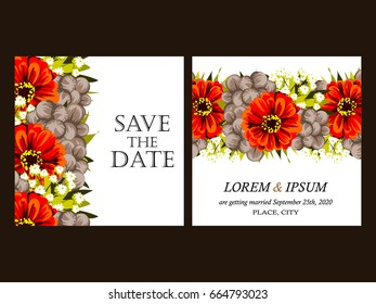 Invitation with floral background