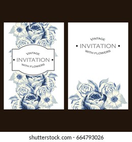 Invitation with floral background