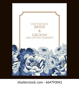 Invitation with floral background
