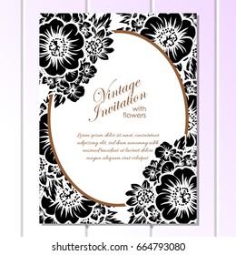 Invitation with floral background