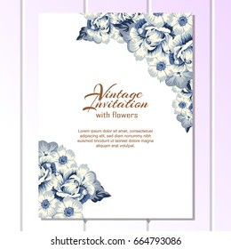 Invitation with floral background